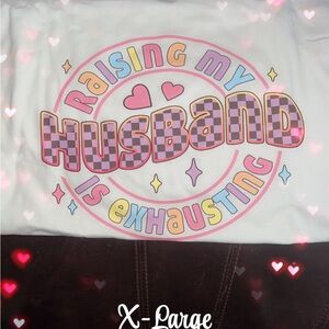 White Graphic Tee with Colorful Text